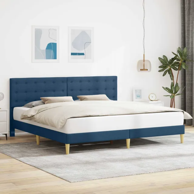 vidaXL Bedframe met hoofdeinde Blauw 180 x 200 cm Stof