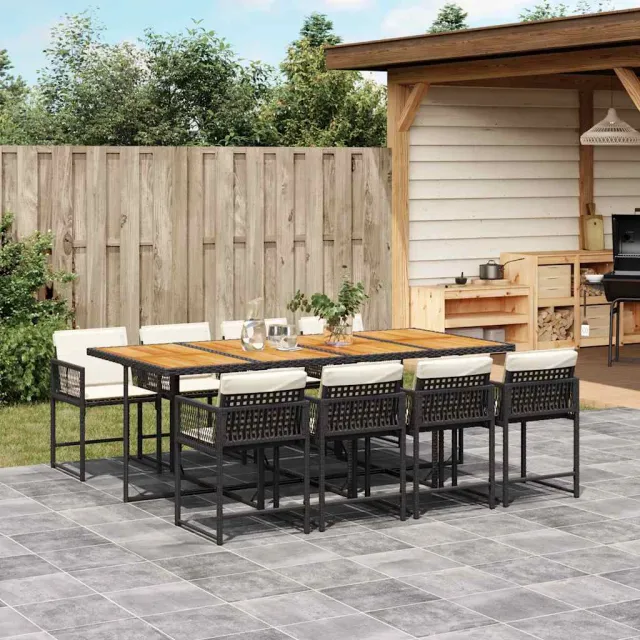 vidaXL 9-delige Tuinset met kussens poly rattan bruin, foto 2