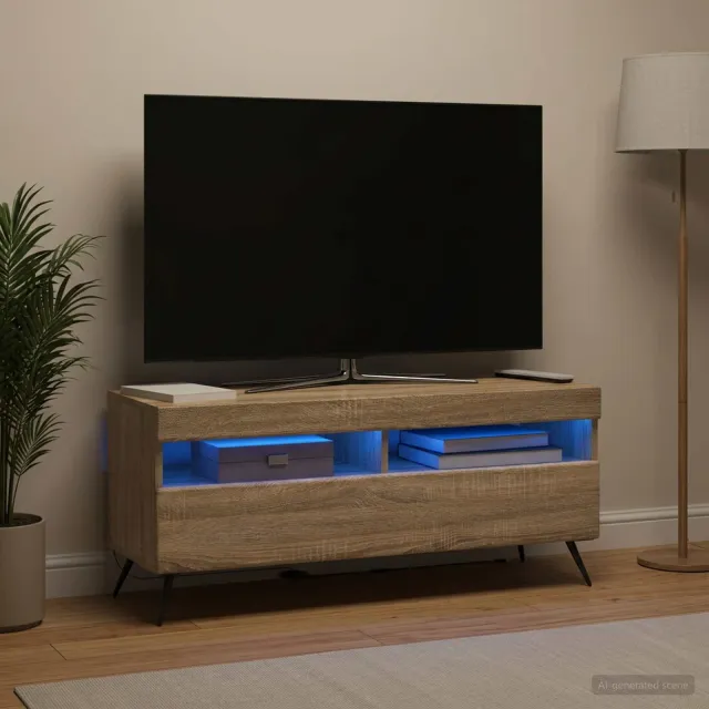 vidaXL LED tv-meubel Sonoma Eiken Bewerkt hout, foto 2