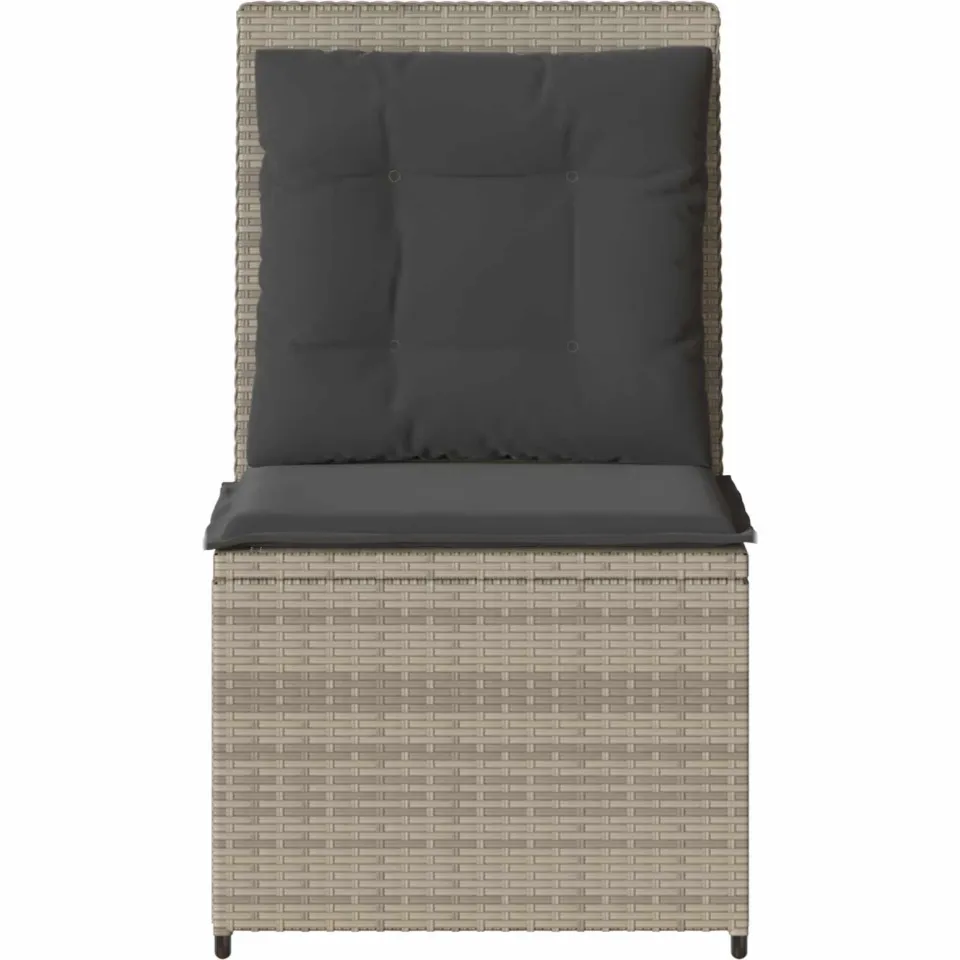 vidaXL Tuinbank Lichtgrijs poly rattan, foto 4