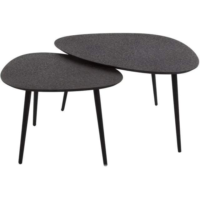 Giga Living Giga Meubel Salontafel Metallic - Grijs Metaal - Set van 2 - 80x41x59cm