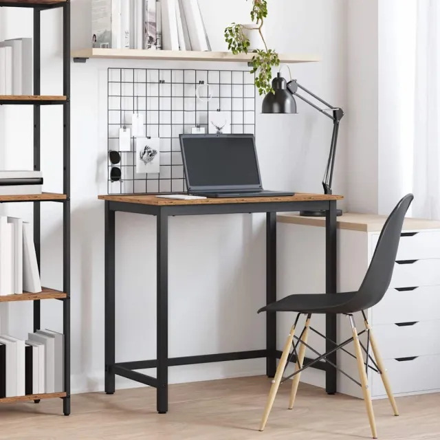 vidaXL Tafel Oudhout 100 x 50 x 76,5 cm Engineered hout en staal Bruin