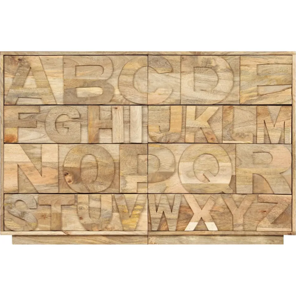 vidaXL Alfabetkast met 6 lades 120x35x79 cm massief mangohout bruin, foto 2