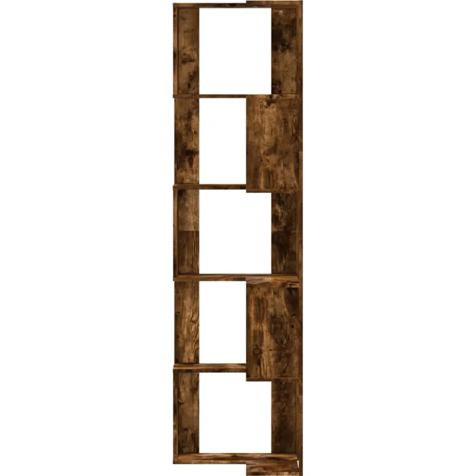 vidaXL Boekenkast 5-laags hoek 50x50x179 cm bewerkt hout gerookt eiken, foto 3