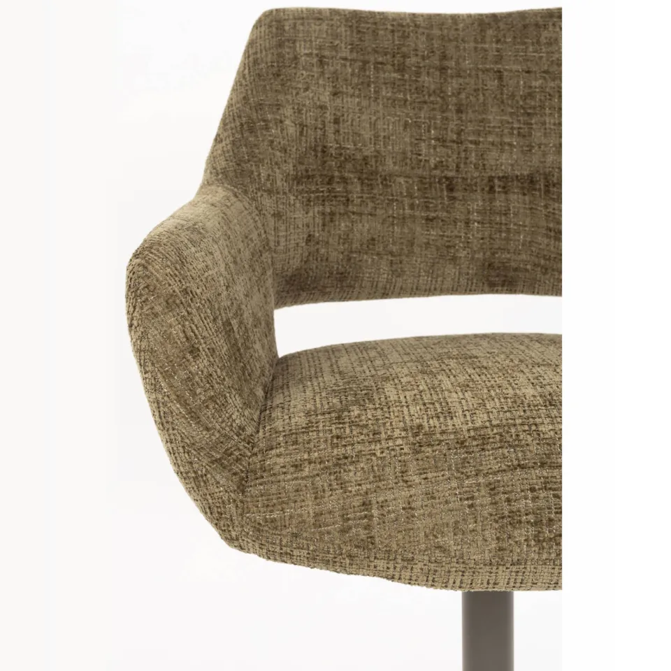 Housecraft Living Merel draaibare eetkamerstoel met armleuningen groen, foto 7