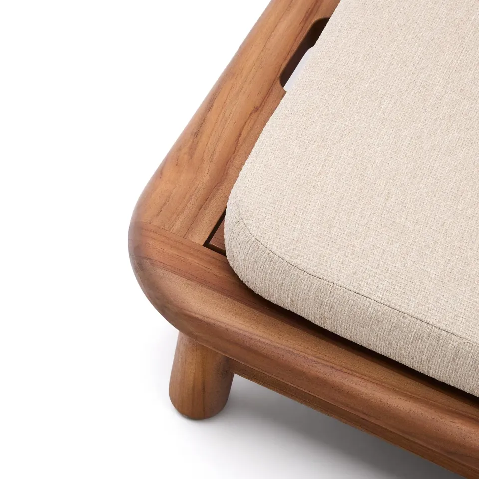 Kave Home Turqueta ligbed teakhout beige, foto 5