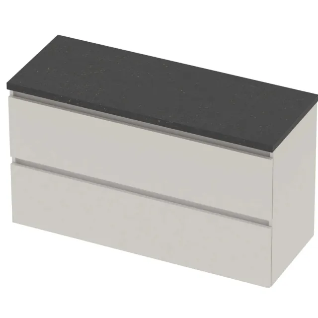 Basic-Line Deck 46 Badmeubelset Greeploos 120x46x66 cm D46BSCHW120 Ice White Blue Stone Grijs