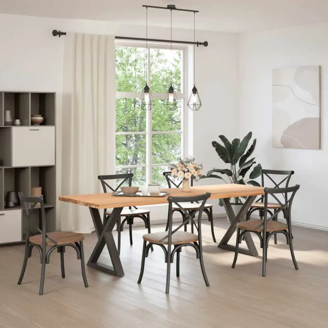 vidaXL Eettafelpoten 2 st 80x(72-73,3) cm staal zwart