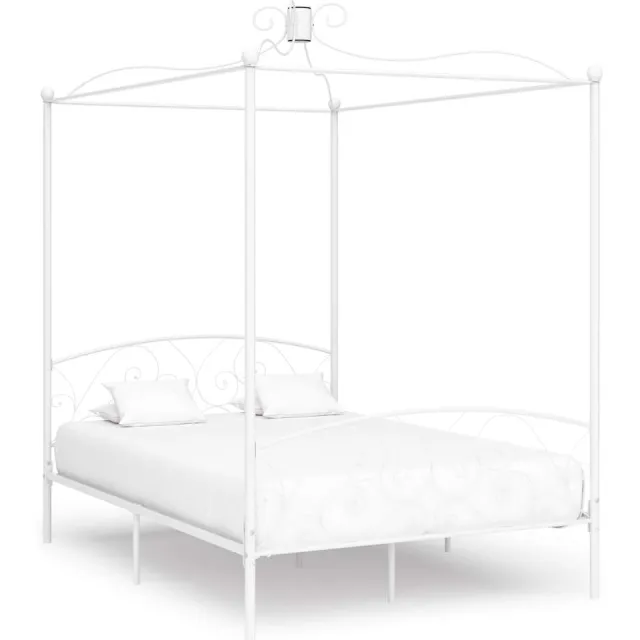 vidaXL Hemelbedframe metaal wit 140x200 cm