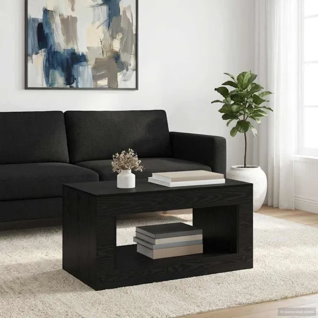 vidaXL Salontafel Zwart eiken 99.5 x 50 x 50 cm Bewerkt hout, foto 2
