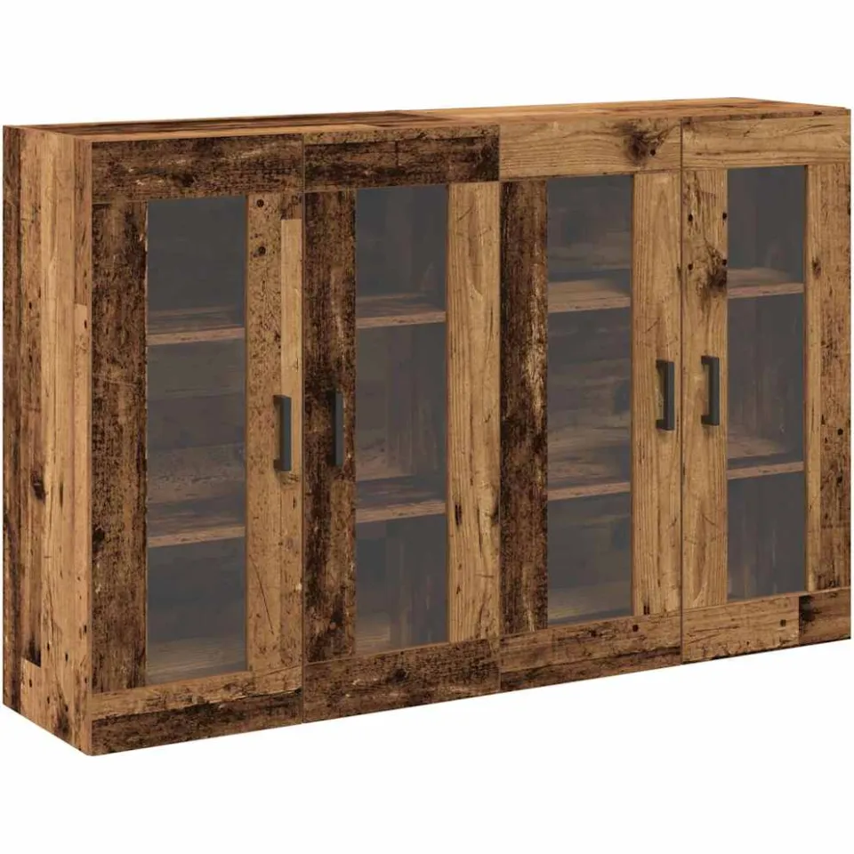 vidaXL Wandkasten 2 st Oud Hout 69,5 x 34 x 90 cm Bewerkt hout bruin, foto 3