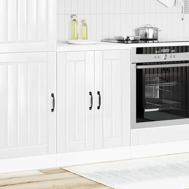 vidaXL Spoelbakonderkast Lucca bewerkt hout hoogglans wit