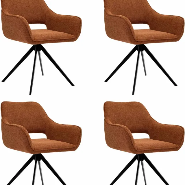 Kick Collection Set van 4 Kick draaistoel Miyo - terra
