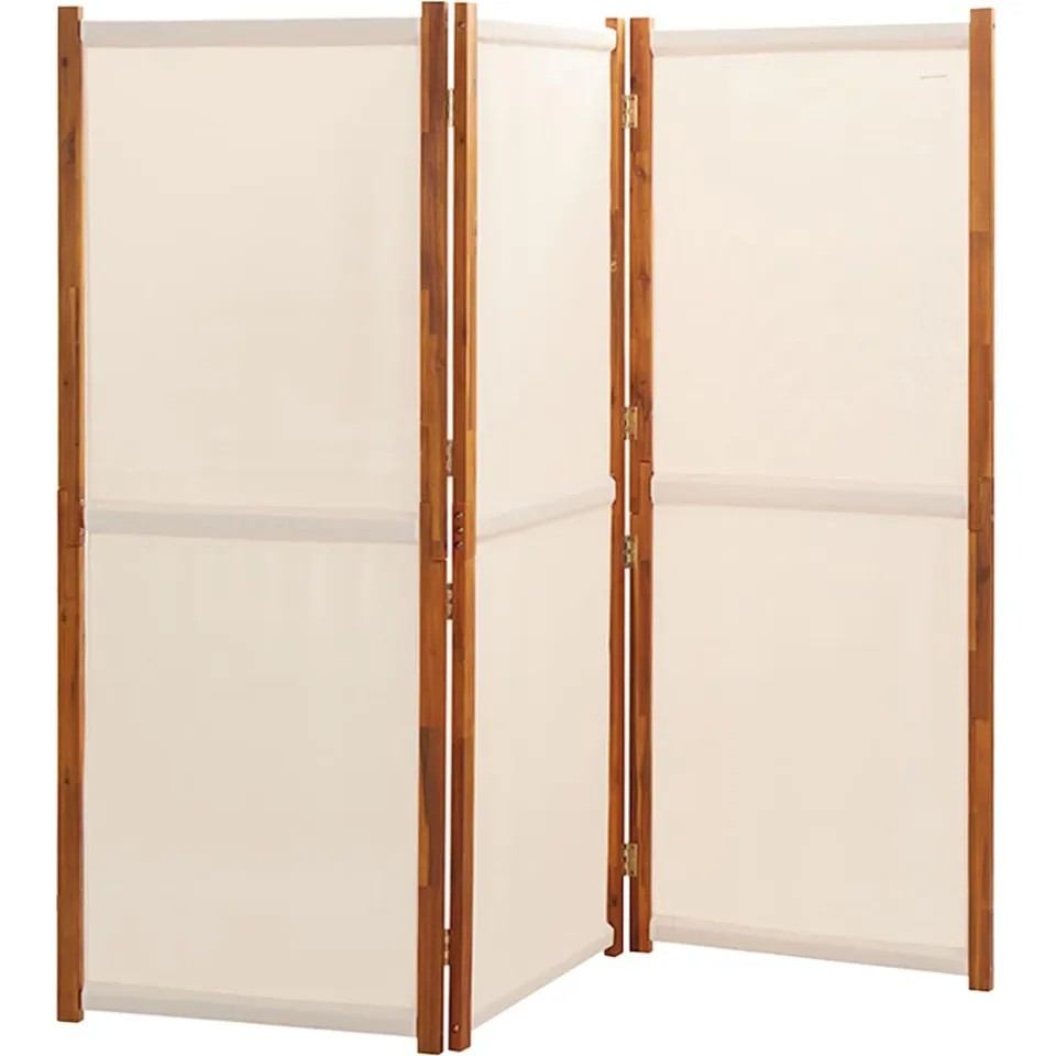 vidaXL Kamerscherm met 3 panelen 210x180 cm crèmewit, foto 2
