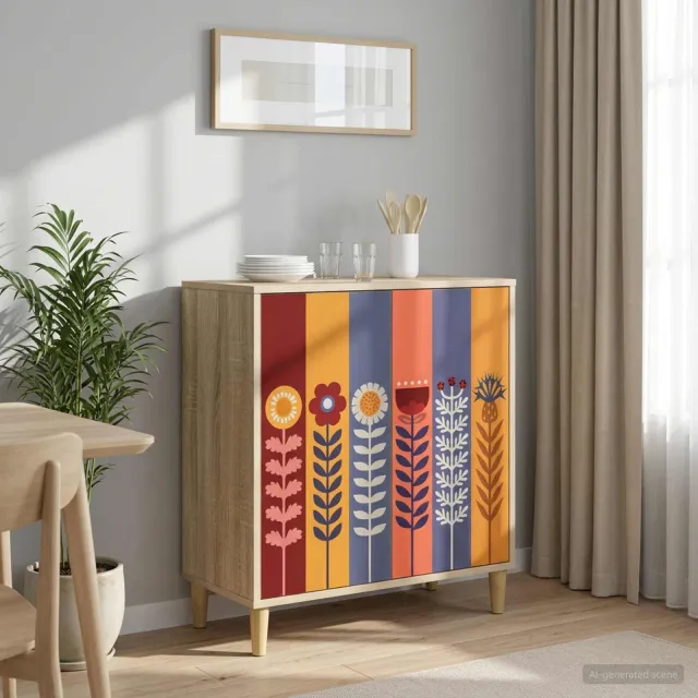 vidaXL Dressoir ESSEN Sonoma 69 x 33 x 75 cm Bewerkt hout Bruin