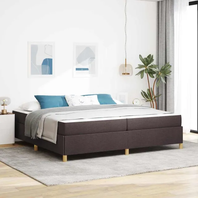 vidaXL Bedframe Donkerbruin 200 x 200 cm Stof