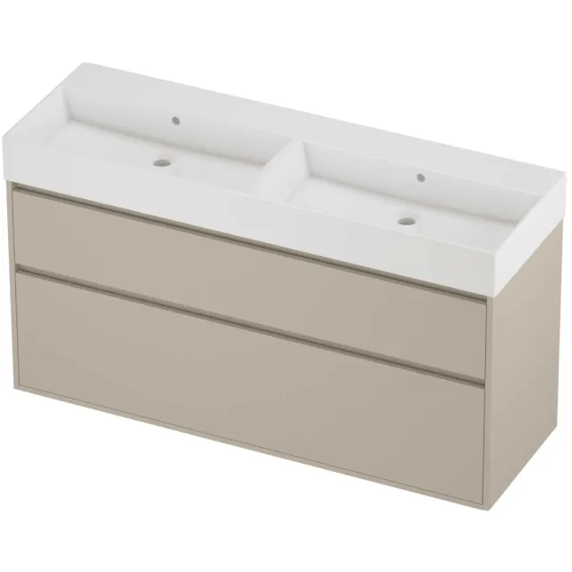 Proline Zara Badmeubelset Porselein Loft 140x46x78 cm Glans Wit Soft Linen Beige