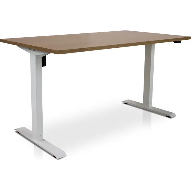 Multi Ratio Zit-sta bureau elektrisch verstelbaar - MRC EASY | 140 x 80 cm | inclusief stekkerdoos en kabelklemmen | frame wit - blad havanna Wit frame