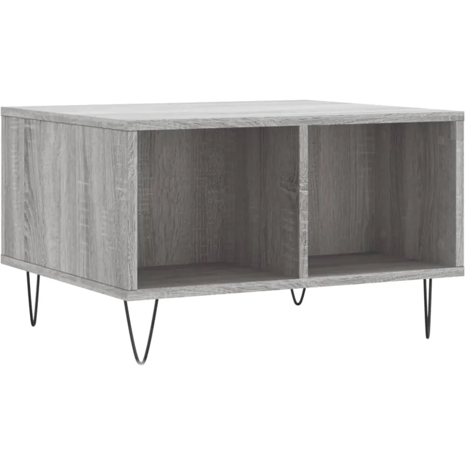 vidaXL Salontafel 60x50x36,5 cm bewerkt hout grijs, foto 3