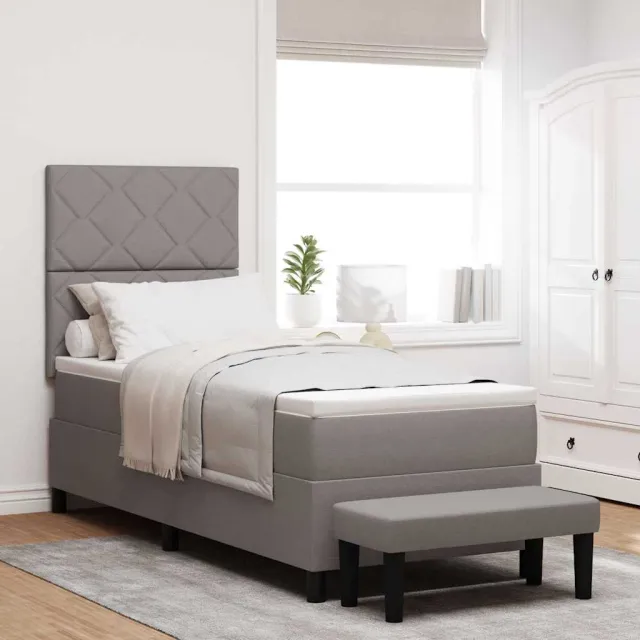 vidaXL Boxspringbed met hoofdeinde Taupe 80 x 200 cm Stof