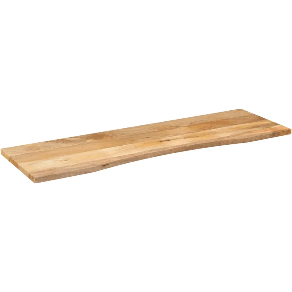 vidaXL Bureaublad met ronding 160x50x2,5 cm massief ruw mangohout bruin, foto 2