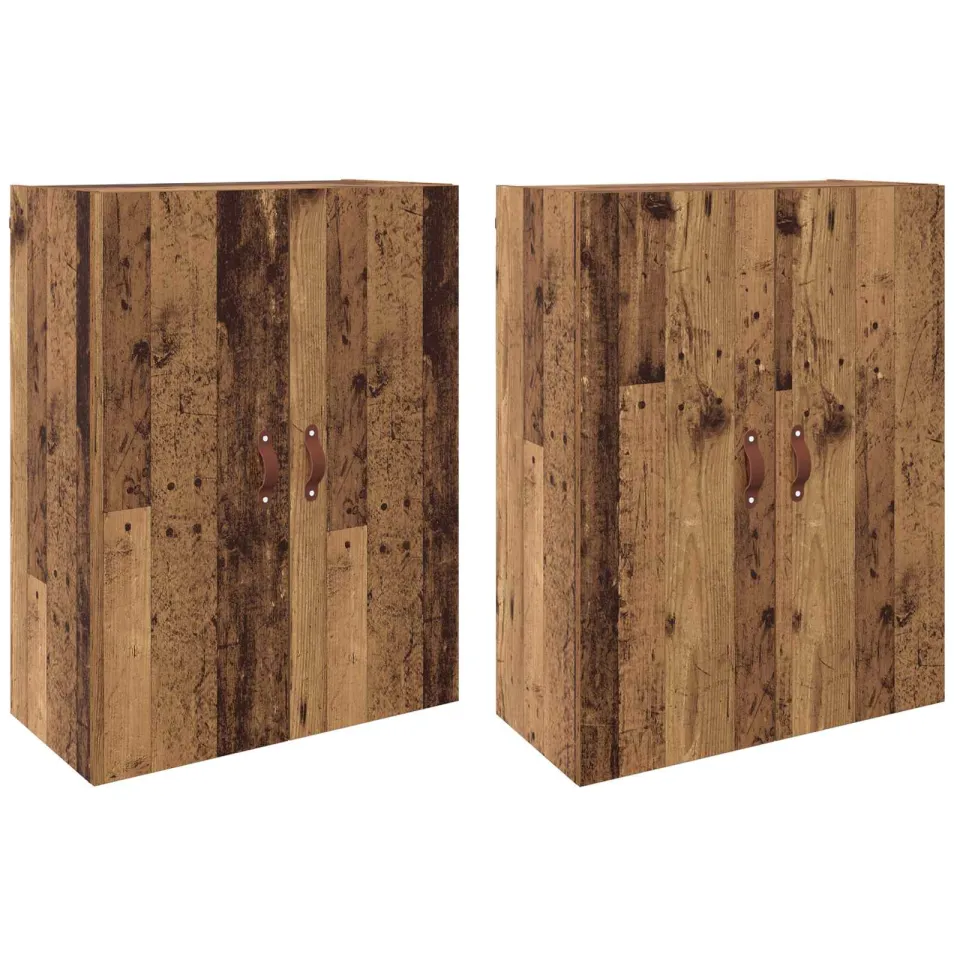 vidaXL Wandkast 2 st Oudhout 69,5 x 34 x 90 cm Bewerkt hout bruin, foto 3