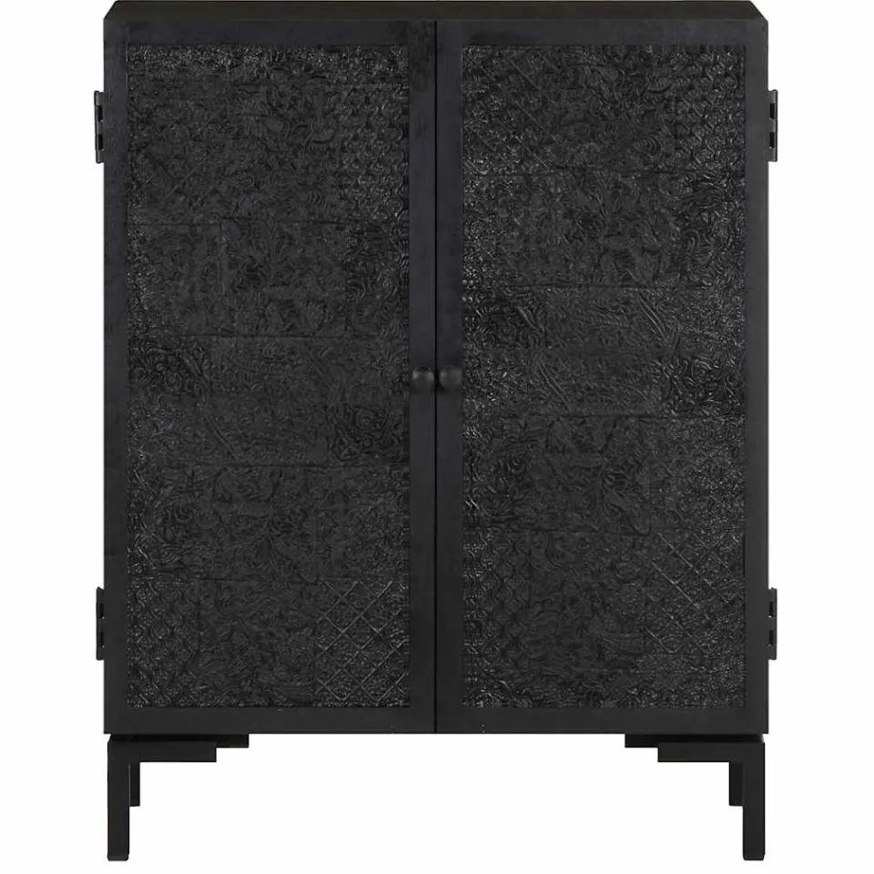 vidaXL Dressoir 60x30x76 cm massief mangohout zwart, foto 2