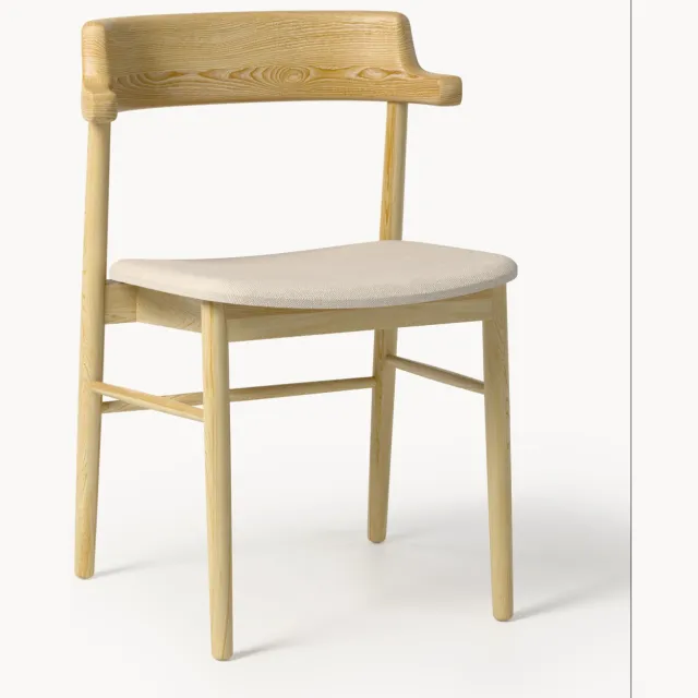 Westwing Collection Eetkamerstoel Bohr van eikenhout Beige
