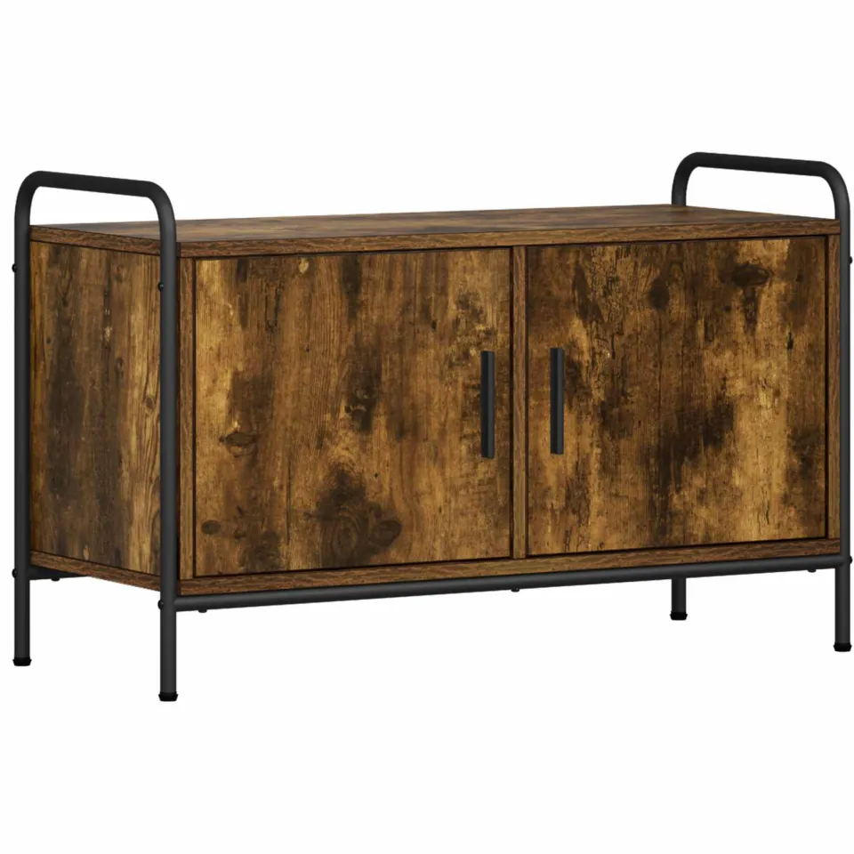 vidaXL Tv-meubel 79,5 x 33 x 50 cm Gerookt eiken Bewerkt hout, foto 3