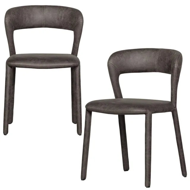 WOOOD Noble eetkamerstoel donkergrijs black/grey