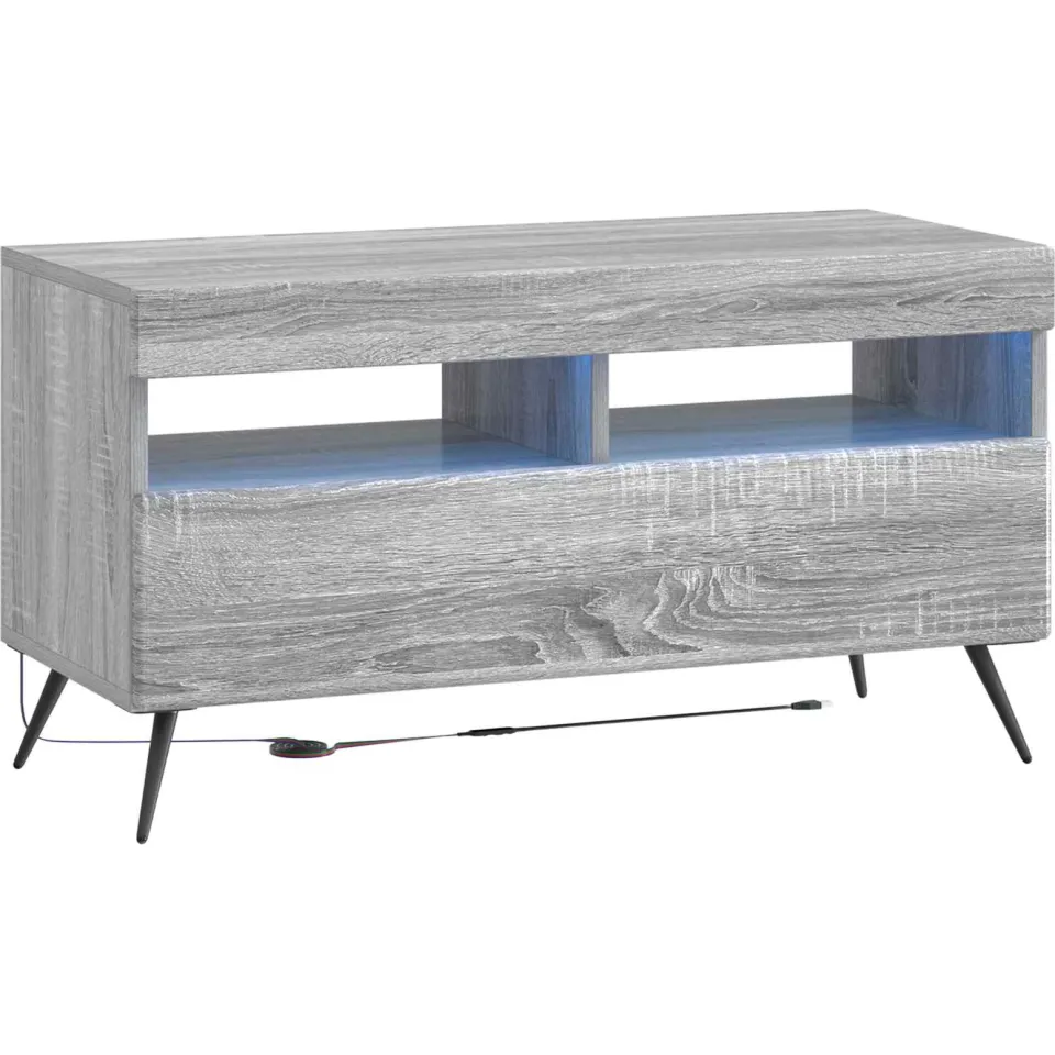 vidaXL LED tv-meubel Grijs Sonoma Bewerkt hout, foto 3