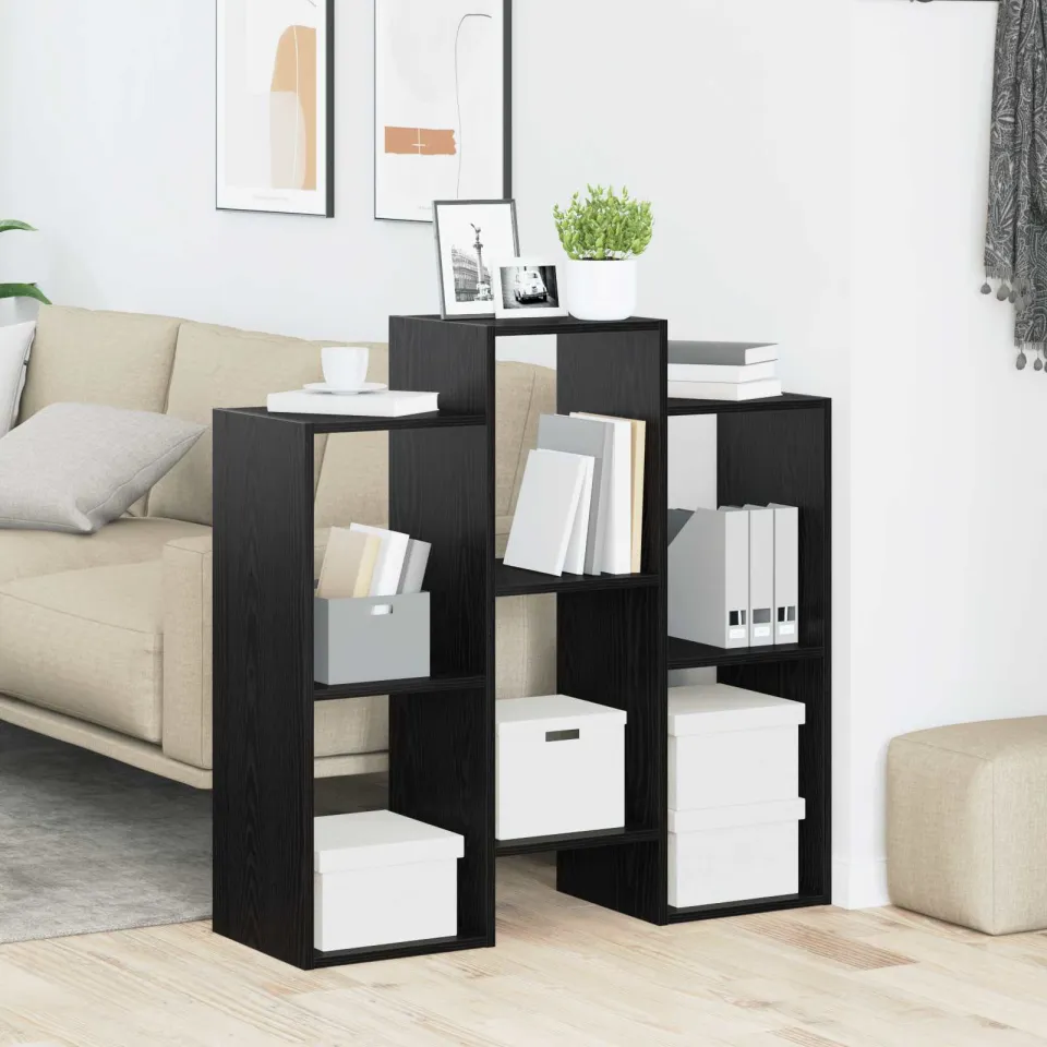 vidaXL Dressoir Zwart Eiken 90 x 30 x 90 cm, foto 4