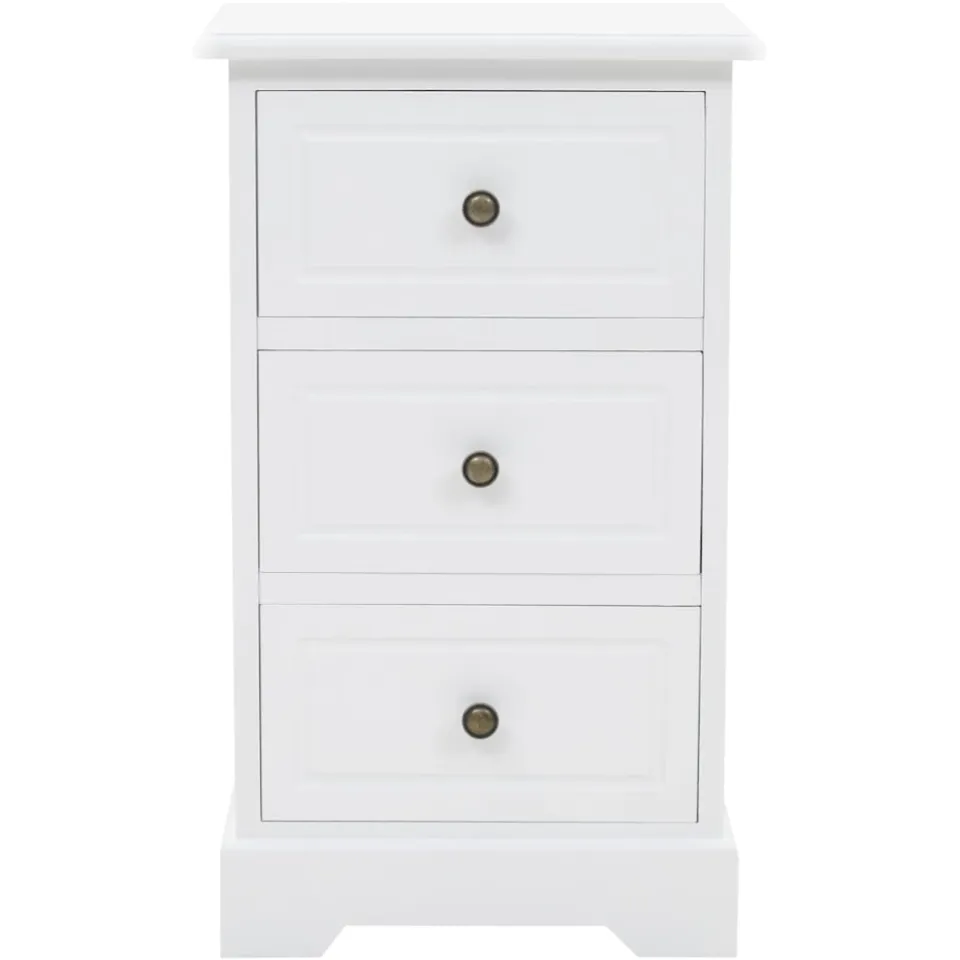 vidaXL Nachtkastje 35x32x59 cm MDF en grenenhout Wit