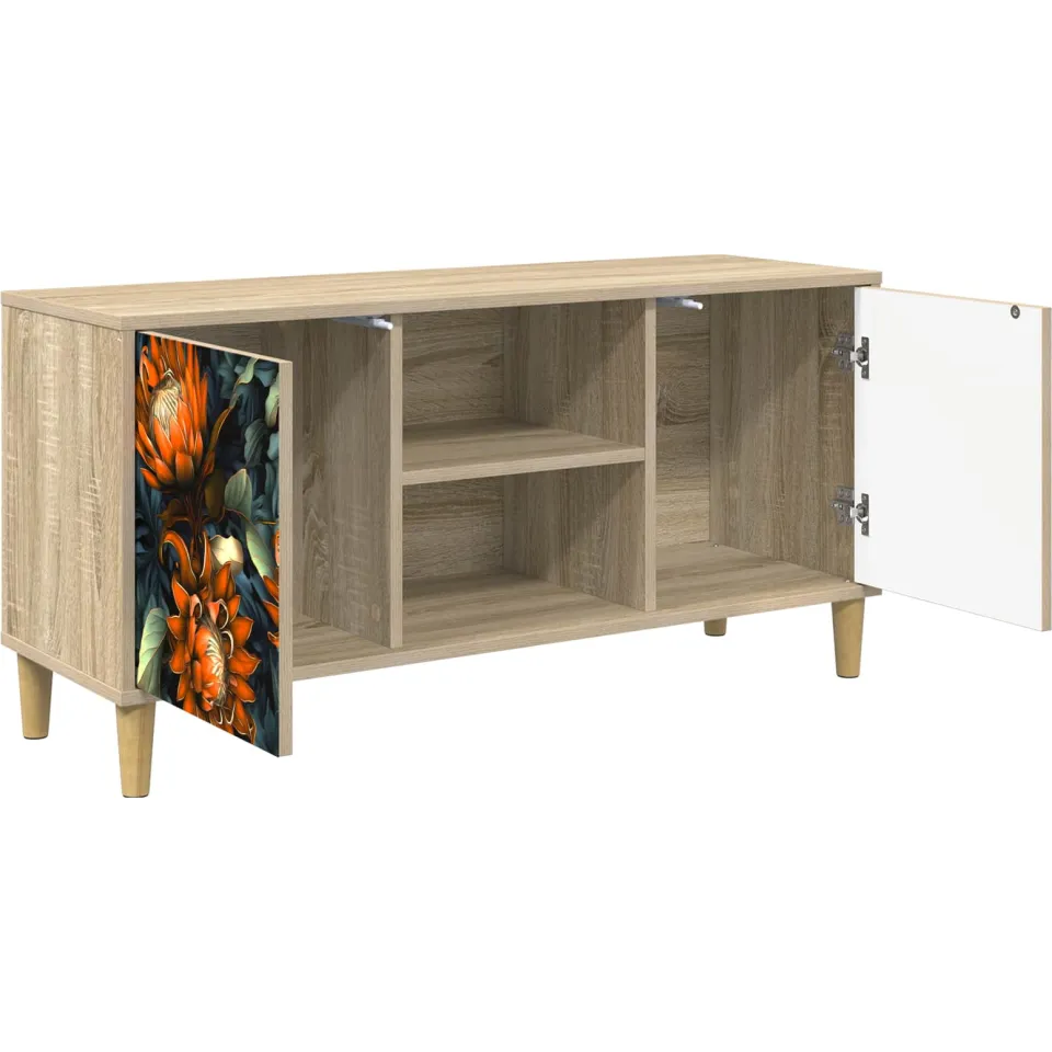 vidaXL Tv-meubel LOCHEM 102 x 33 x 50 cm Sonoma Bewerkt hout bruin, foto 3