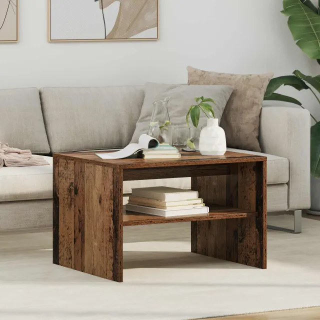 vidaXL Salontafel Oudhout 60 x 50 x 40 cm Bewerkt hout bruin, foto 2