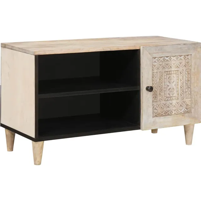 vidaXL TV Eenheden met plank Wit 80 x 33 x 46 cm Bewerkt hout