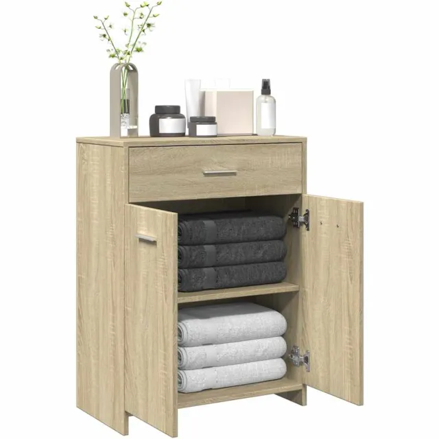 vidaXL Badkamerkast 60x33x80 cm spaanplaat sonoma eikenkleurig, foto 2