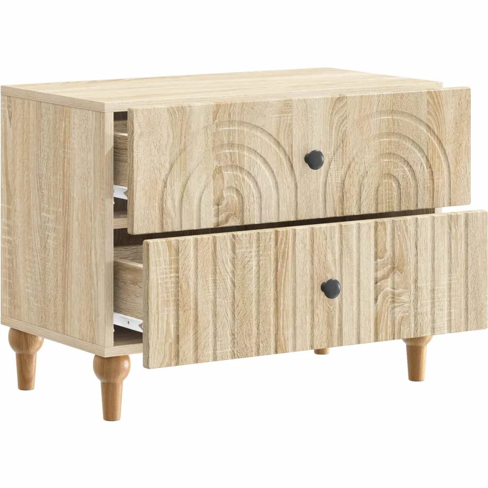 vidaXL Nachtkastje Sonoma Eiken 62 x 34,5 x 48 cm Bewerkt hout, foto 3