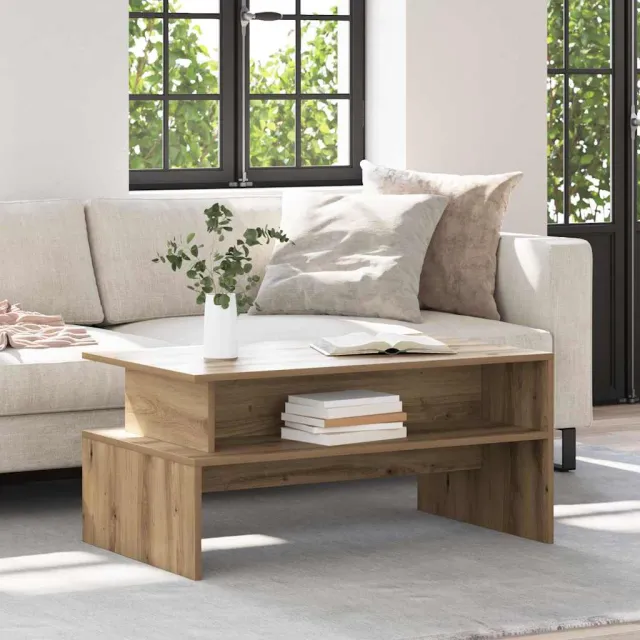 vidaXL Salontafel Artisan Eiken 90 x 55 x 42,5 cm Bewerkt hout Bruin