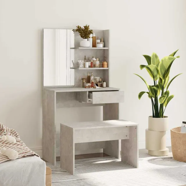 vidaXL Kaptafelset 74,5x40x141 cm betongrijs grijs, foto 2