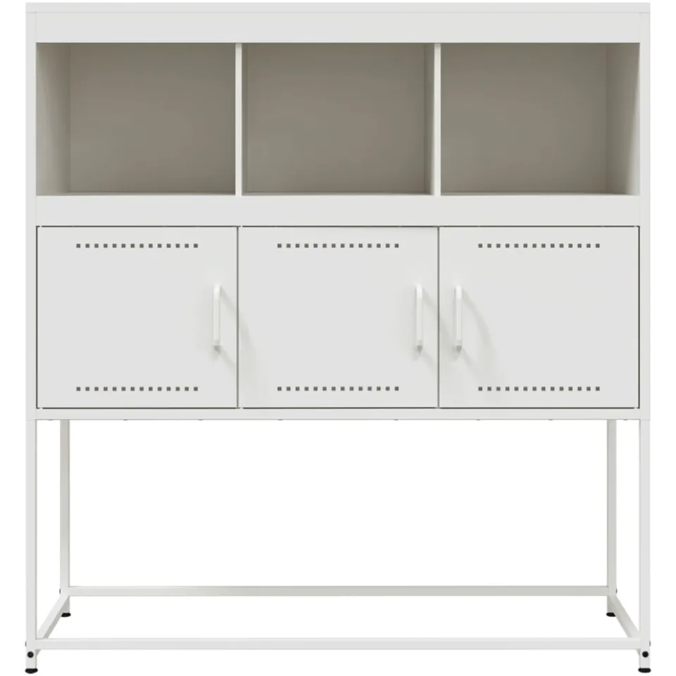 vidaXL Dressoir 100,5x39x107 cm staal wit, foto 4