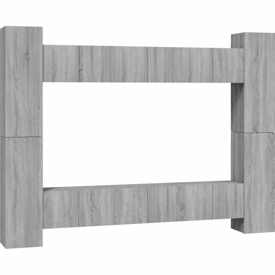 vidaXL 10-delige Tv-meubelset bewerkt hout grijs sonoma eikenkleurig, foto 3