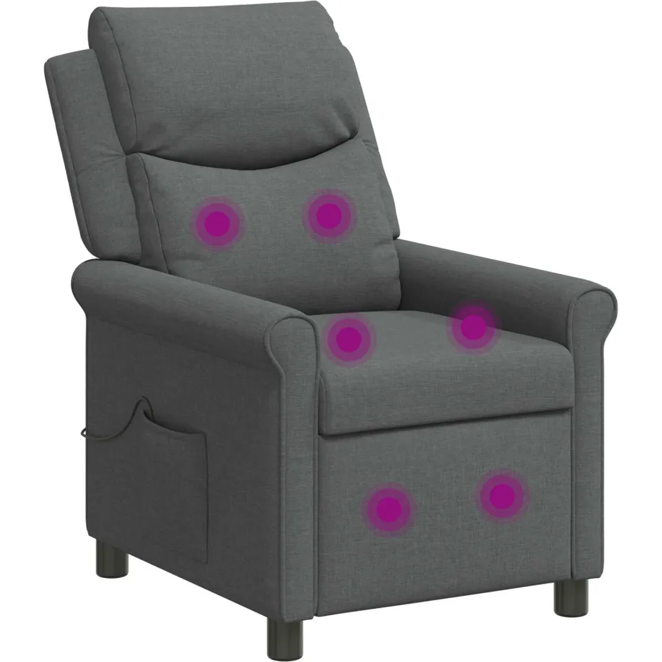 vidaXL Massage-relaxstoel Donkergrijs 69 x 93 x 102 cm Stof
