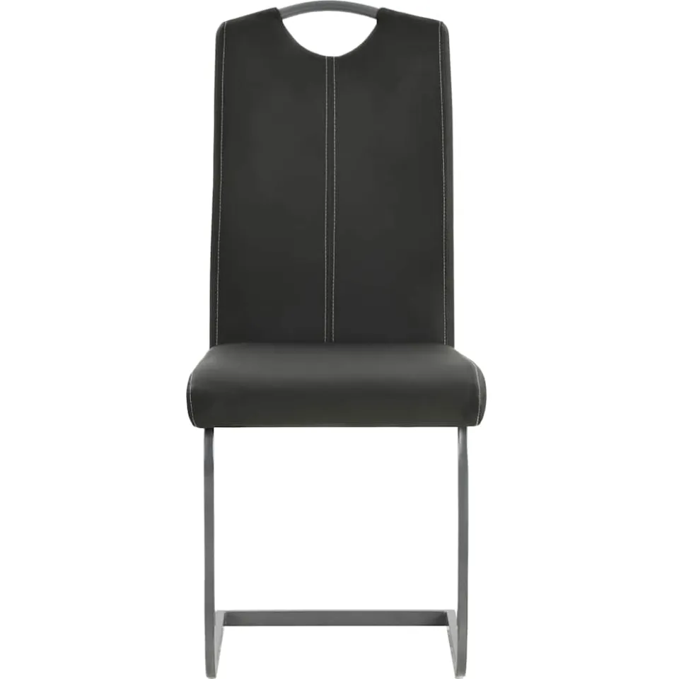 vidaXL Eetkamerstoelen 2 st kunstleer grijs, foto 3
