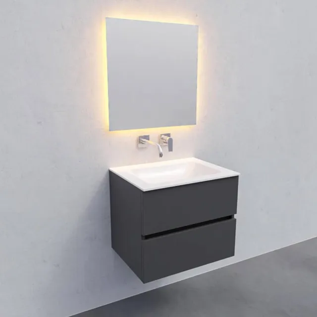 Boss & Wessing Badkamermeubel Solid Surface AQS Oslo 60x46 cm Mat Antraciet Boss & Wessing