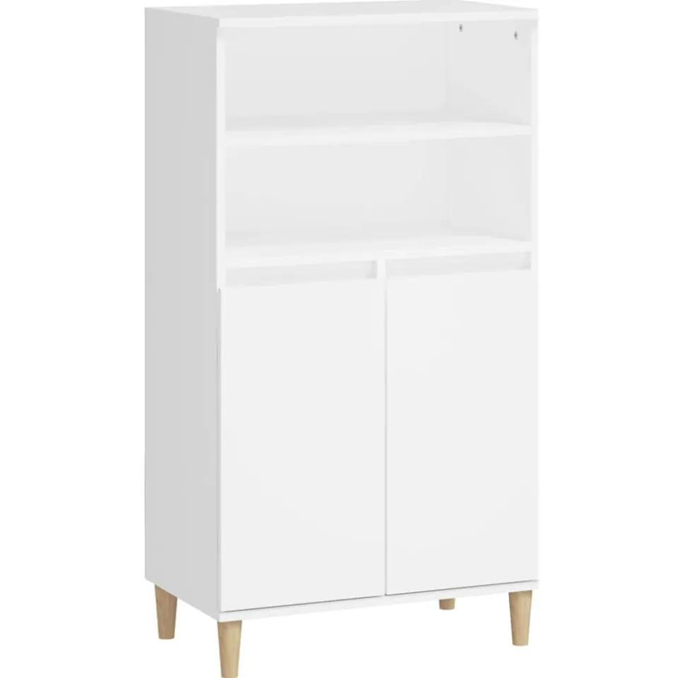 vidaXL Hoge kast Wit 60 x 36 x 110 cm Bewerkt hout
