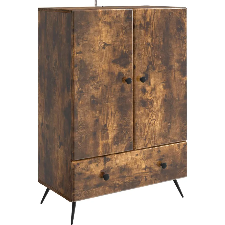 vidaXL Dressoir Gerookt eiken 66 x 34,5 x 95 cm Bewerkt hout Bruin