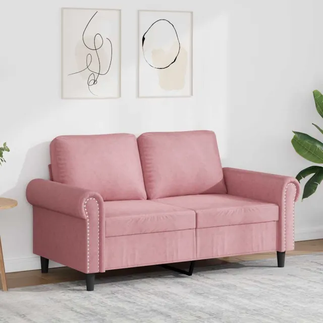 vidaXL Tweezitsbank 120 cm fluweel roze