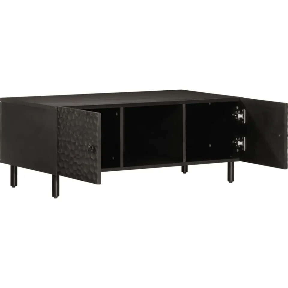 vidaXL Salontafel 100x54x40 cm massief mangohout zwart, foto 4