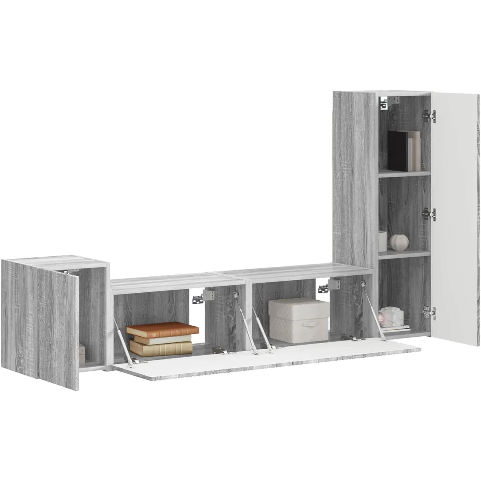 vidaXL Tv-meubelset 4 st 30 x 31 x 100 cm Grijs Sonoma, foto 2